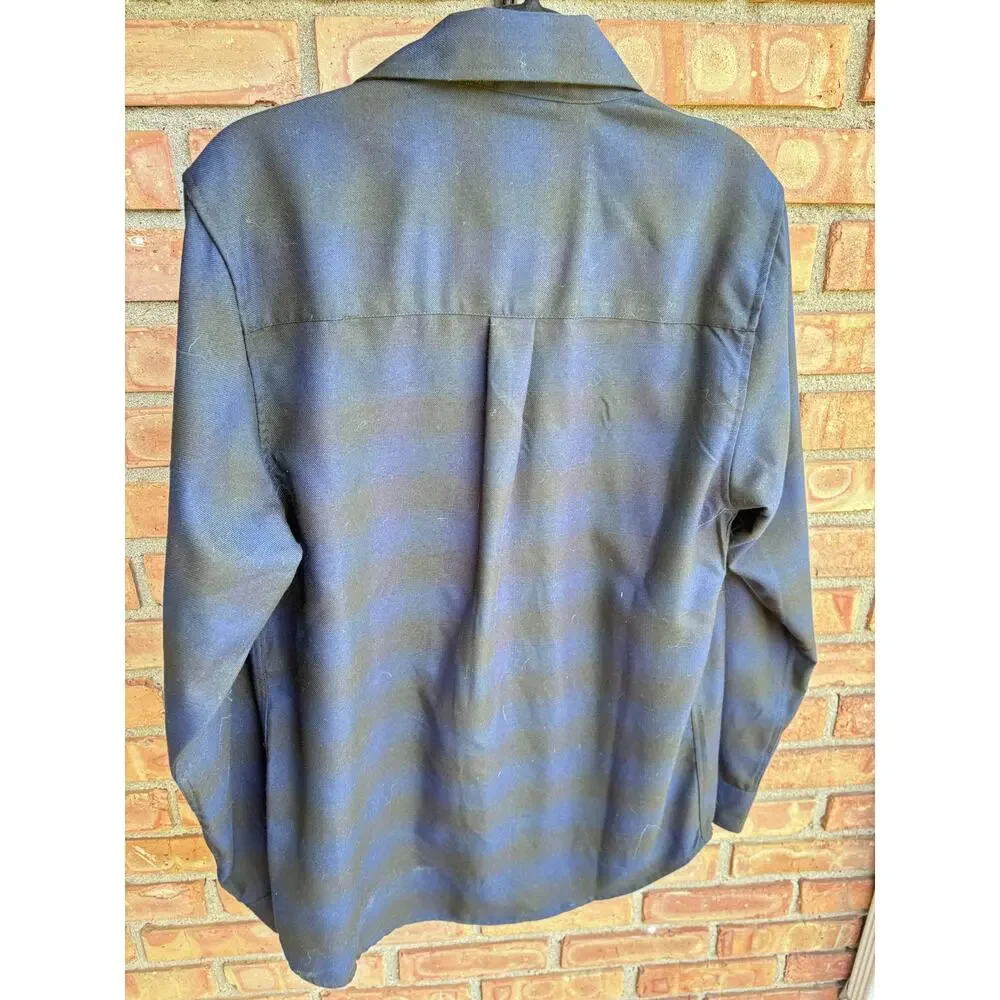 NWOT Dixxon Flannel Co Midnight Sz S Blue Black Pearl Snap Plaid Snap Grunge